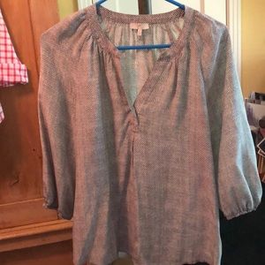 Joie100% silk printed peasant blouse